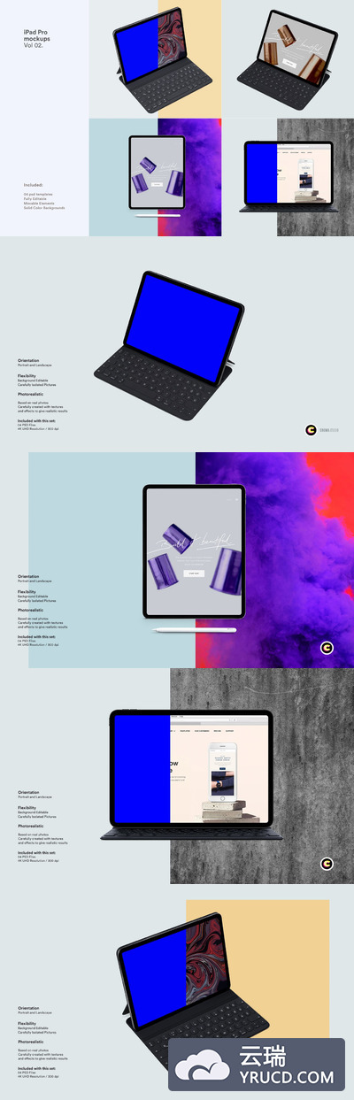 Mockups | 精心精致品牌iPad Pro黑色4K超高清图像智能对象平板电脑