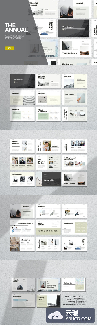 高端简约时尚多用途的高品质keynote幻灯片演示模板（key）