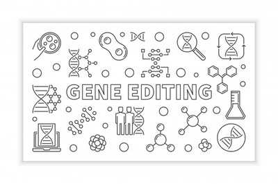 基因编辑轮廓图标概念插图