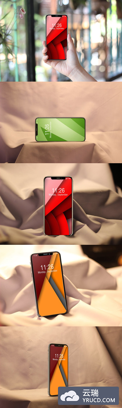 带场景的iPhone XS 样机（PSD）