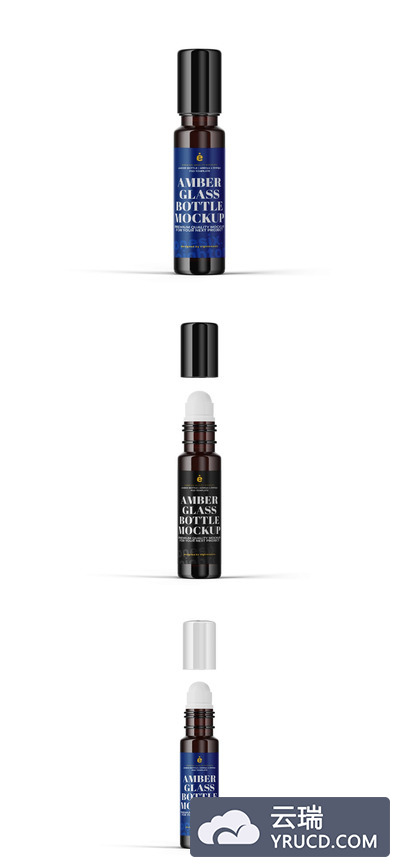 琥珀色玻璃滚筒瓶（PSD）