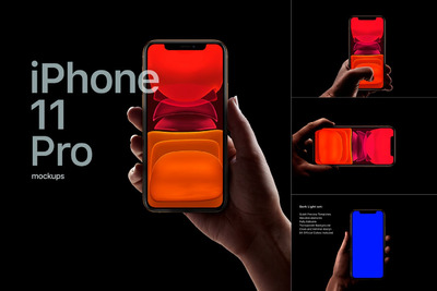 Mockups | iPhone11Pro高分辨率4KUHD文件PSD智能手机样机