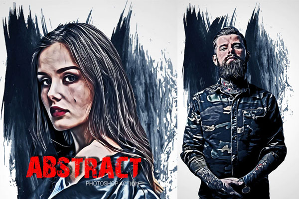 抽象水彩墨水笔刷效果ps动作下载