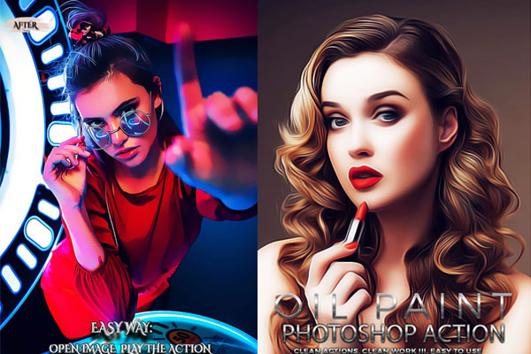 超逼真的卡通绘画照片效果Photoshop动作套装