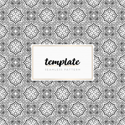 优质矢量曼陀罗花纹无缝图案背景