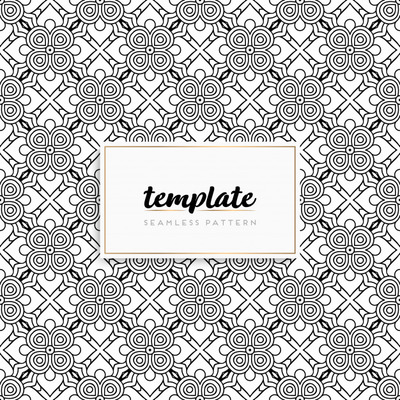 几何曼陀罗花纹无缝图案背景