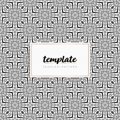 曼陀罗几何花纹无缝图案背景