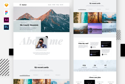 摄影图片网站模板下载(Sketch,XD,Fig)