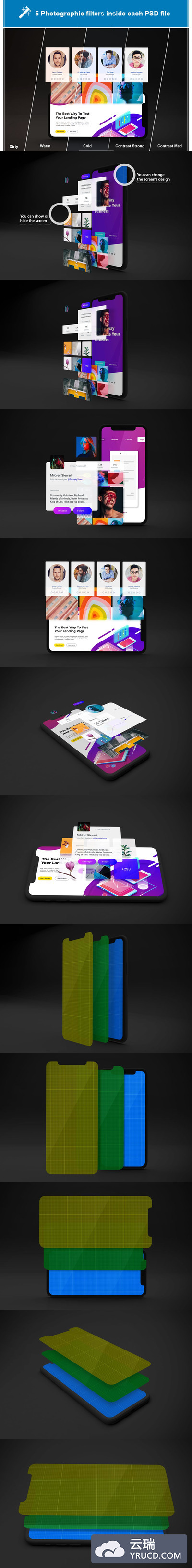 深色的 iPhone 11 样机素材下载(PSD)