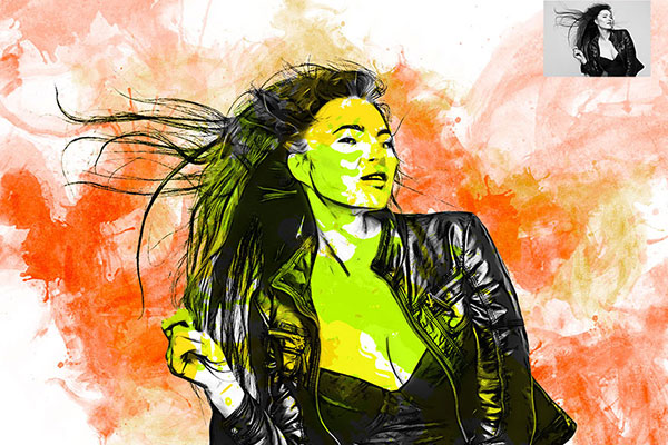 抽象主义丙烯酸水彩画艺术效果ps动作下载