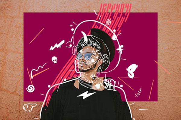 多彩涂鸦拼贴艺术效果Photoshop动作