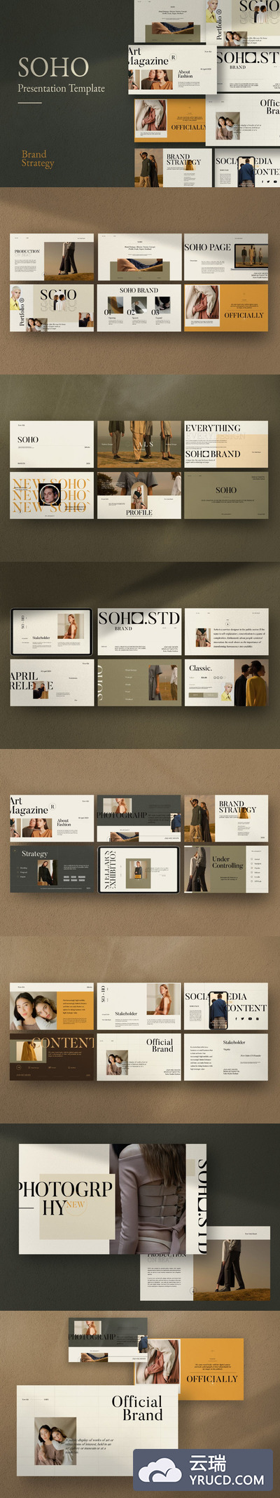 优雅时尚高端创意营销powerpoint幻灯片演示模板（pptx）