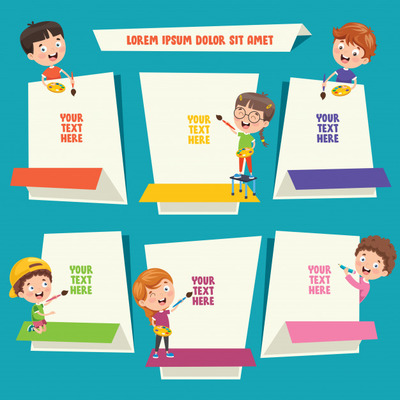 卡通儿童教育概念插画