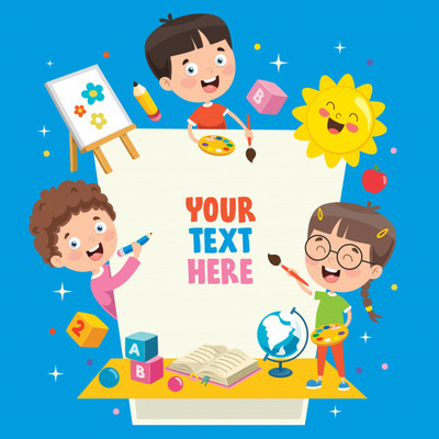 优质卡通儿童教育概念插画