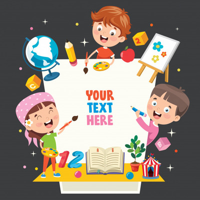 卡通儿童教育概念插画