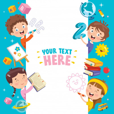 儿童学习教育概念卡通插画