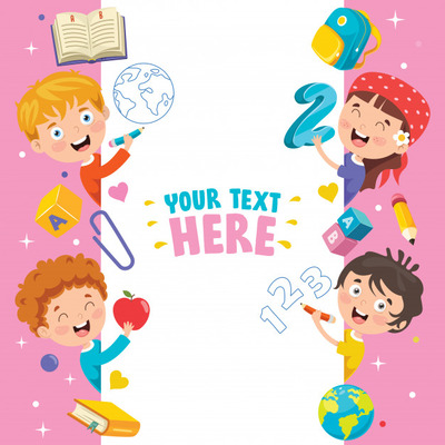 优质矢量卡通儿童学习教育概念插画