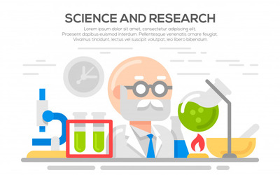 卡通科学研究平面概念图