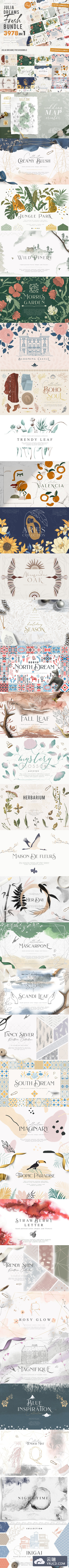 VIP巨献：10GB+共3978合1的超级复古时尚流行素材大礼包下载[PSD,Ai]