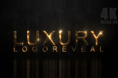 高端奢华亮金&铂金logo/标志展示视频AE模板
