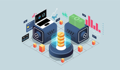 软件开发与编程等距设计概念图