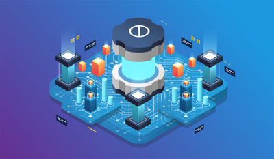 软件开发与编程2.5D等距概念图