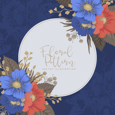 花边装饰圆形框架水彩素材