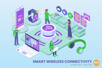 2.5D等距智能无线矢量概念（Ai）