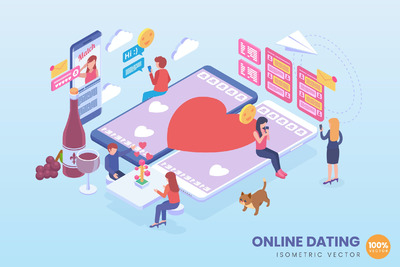 2.5D在线约会矢量概念（Ai）