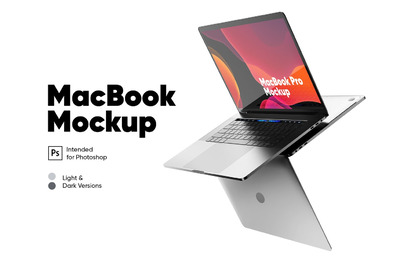高品质的时尚高端逼真质感MacBook Pro UI样机展示模型mockups