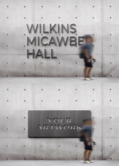 混凝土石墙logo/标志/徽标展示样机