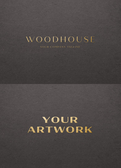 黑纸上的金箔企业品牌logo展示样机