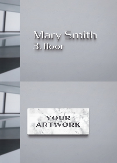 混凝土墙上的大理石logo/标志样机展示模板