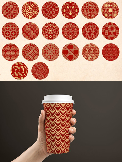 奢华风格的金色东方无缝图案下载（JPG）