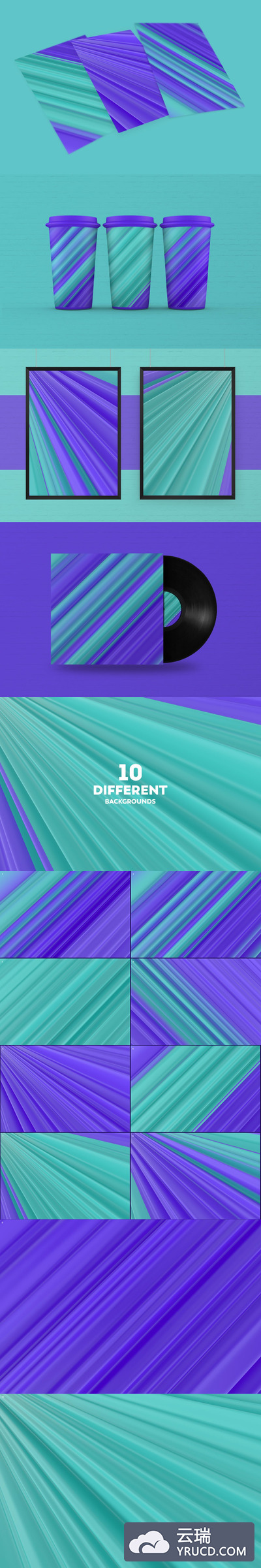 绿松石和浅石板蓝的抽象条纹背景素材下载（JPG）