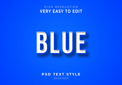 蓝色3D文字效果图层样式