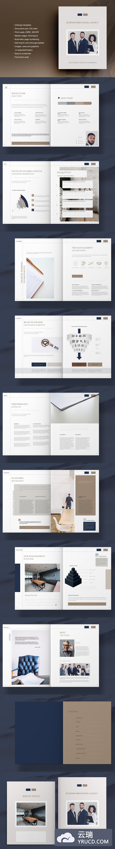 高端的商业提案/业务手册/杂志设计模板