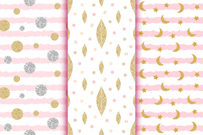 闪亮的烫金设计元素卡通背景