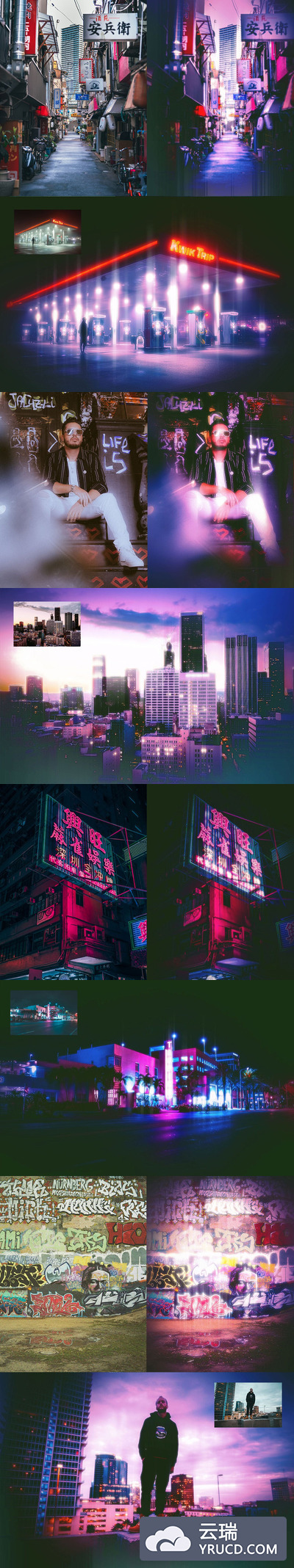 网络朋克风格的Photoshop图片动作（Atn）