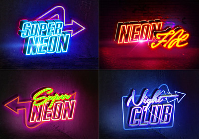 霓虹灯logo字体标志PS图层样式（PSD）
