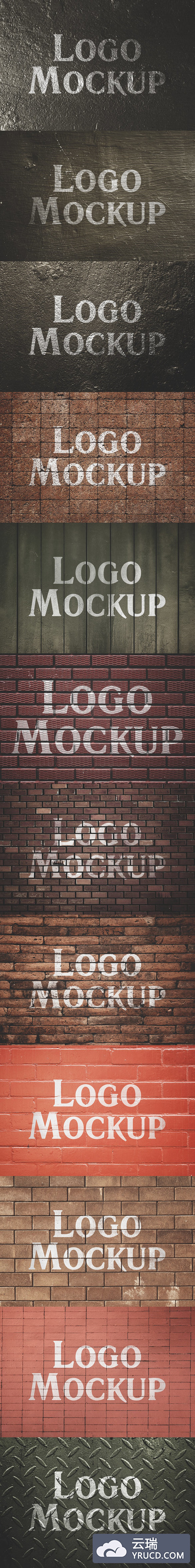 铁板上的logo设计展示样机下载（PSD）