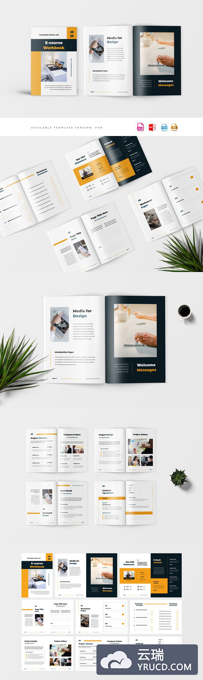 电子课程工作簿手册模板[INDD,DOC]