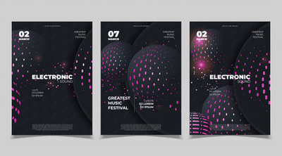 电子音乐海报设计矢量模板