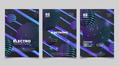 电子音乐派对海报设计模板