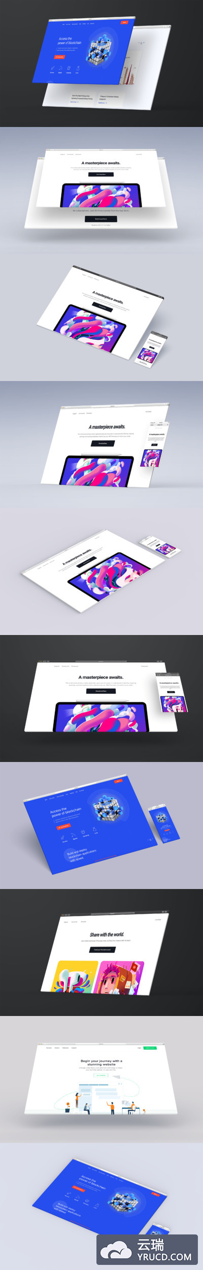 响应式网站浏览器网页设计展示样机（PSD）