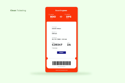 简洁的电子票务APP UI (AI, EPS)