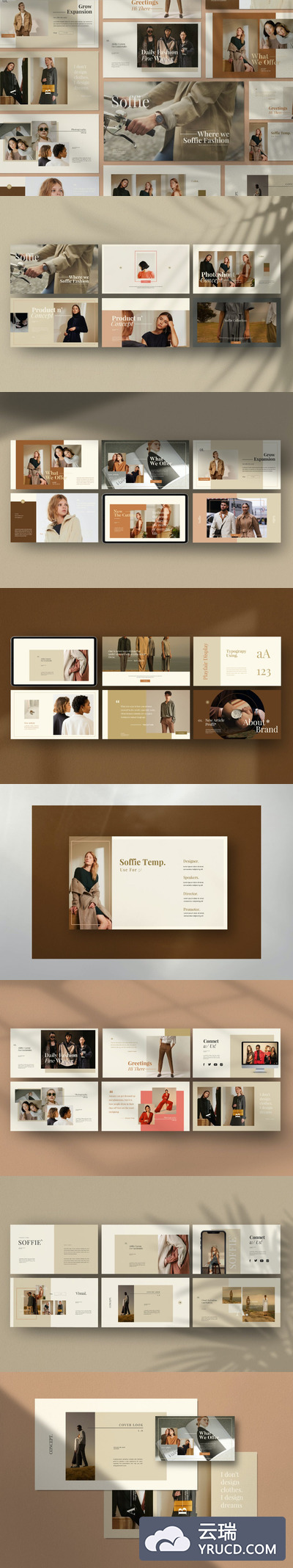 优雅时尚高端简约Google Slides谷歌幻灯片演示模板（pptx）