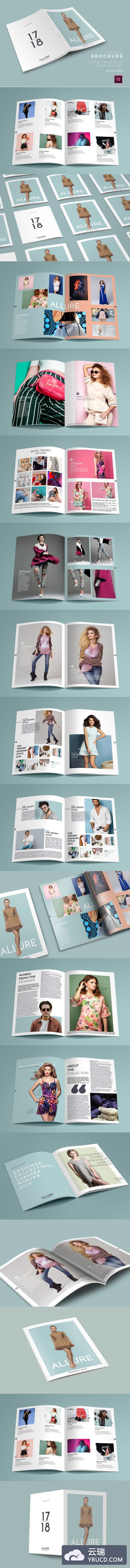 模特时装杂志画册/产品目录设计模板