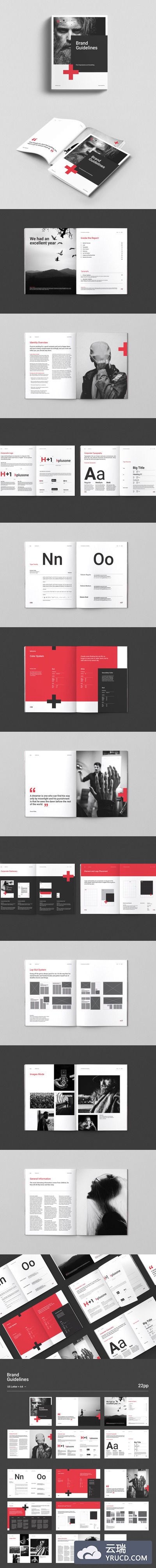 时尚现代的品牌指南手册设计INDD模板