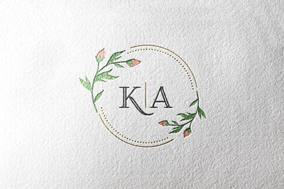 水彩纸张纹理品牌logo设计样机[PSD]